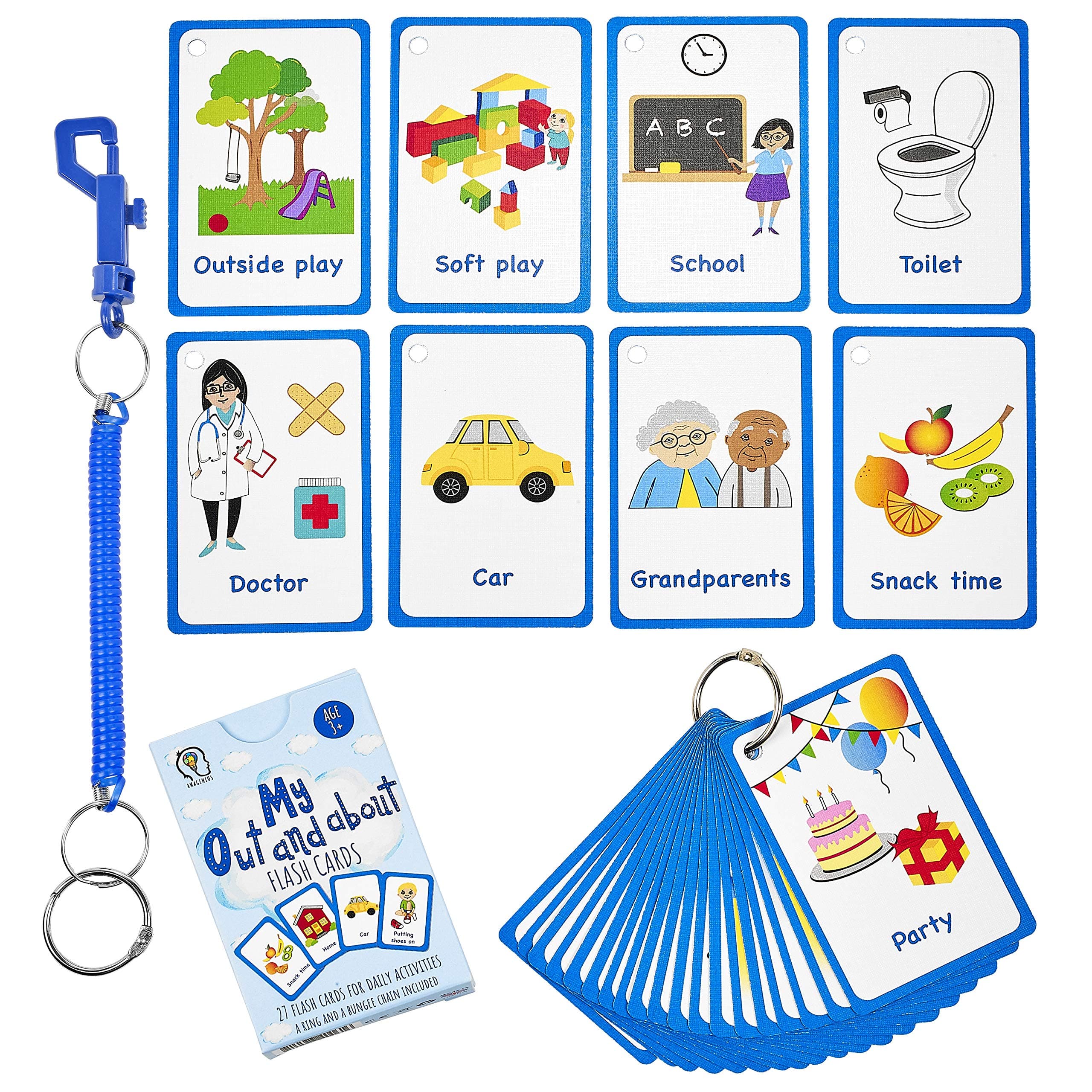 My Out and About Activity Cards 27 Flash Cards for Visual aid Special Ed, Speech Delay Non Verbal Children and Adults with Autism or Special Needs