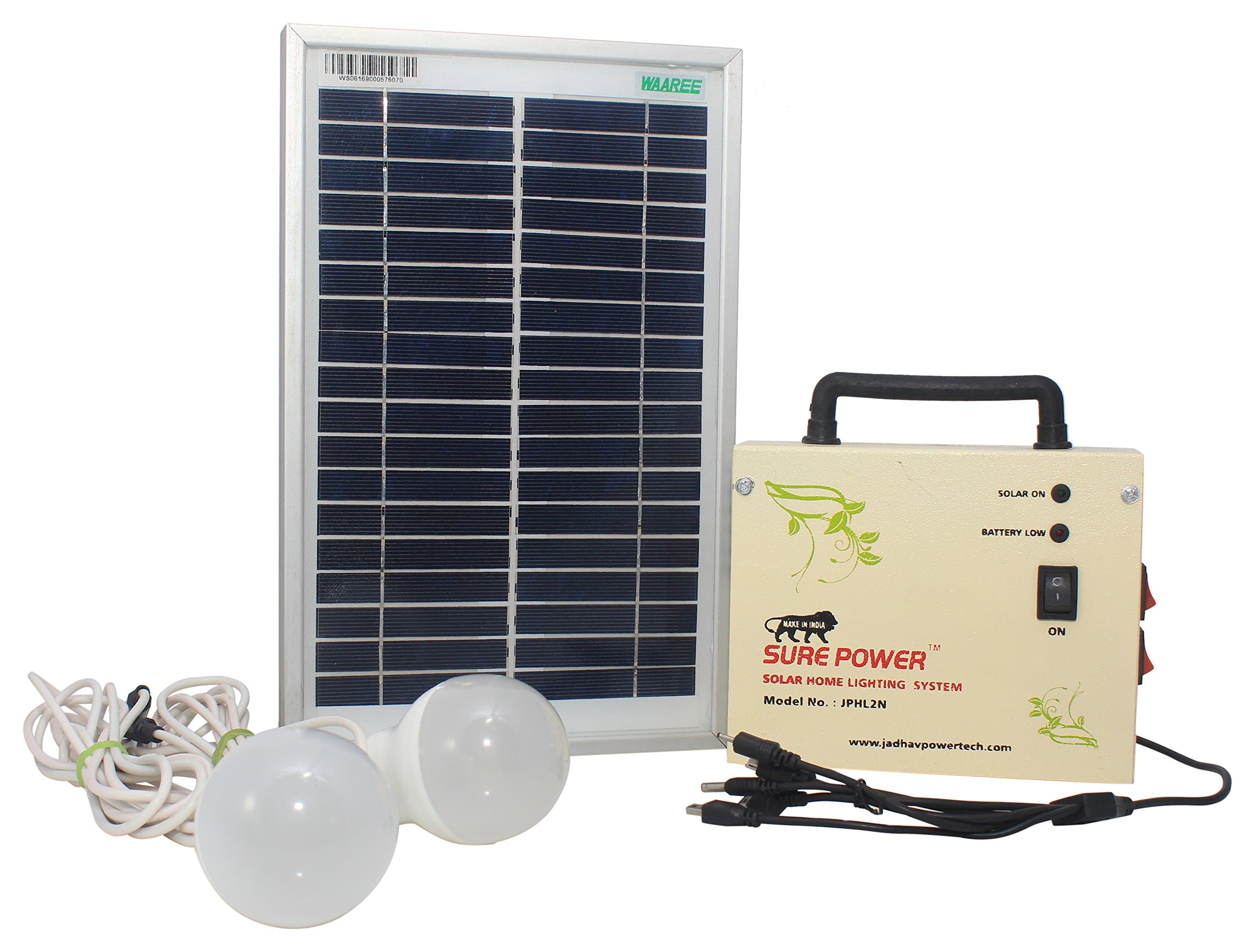 Sure Power Solar Home Lighting System (White, 15 cm x 5 cm x 12.5 cm)