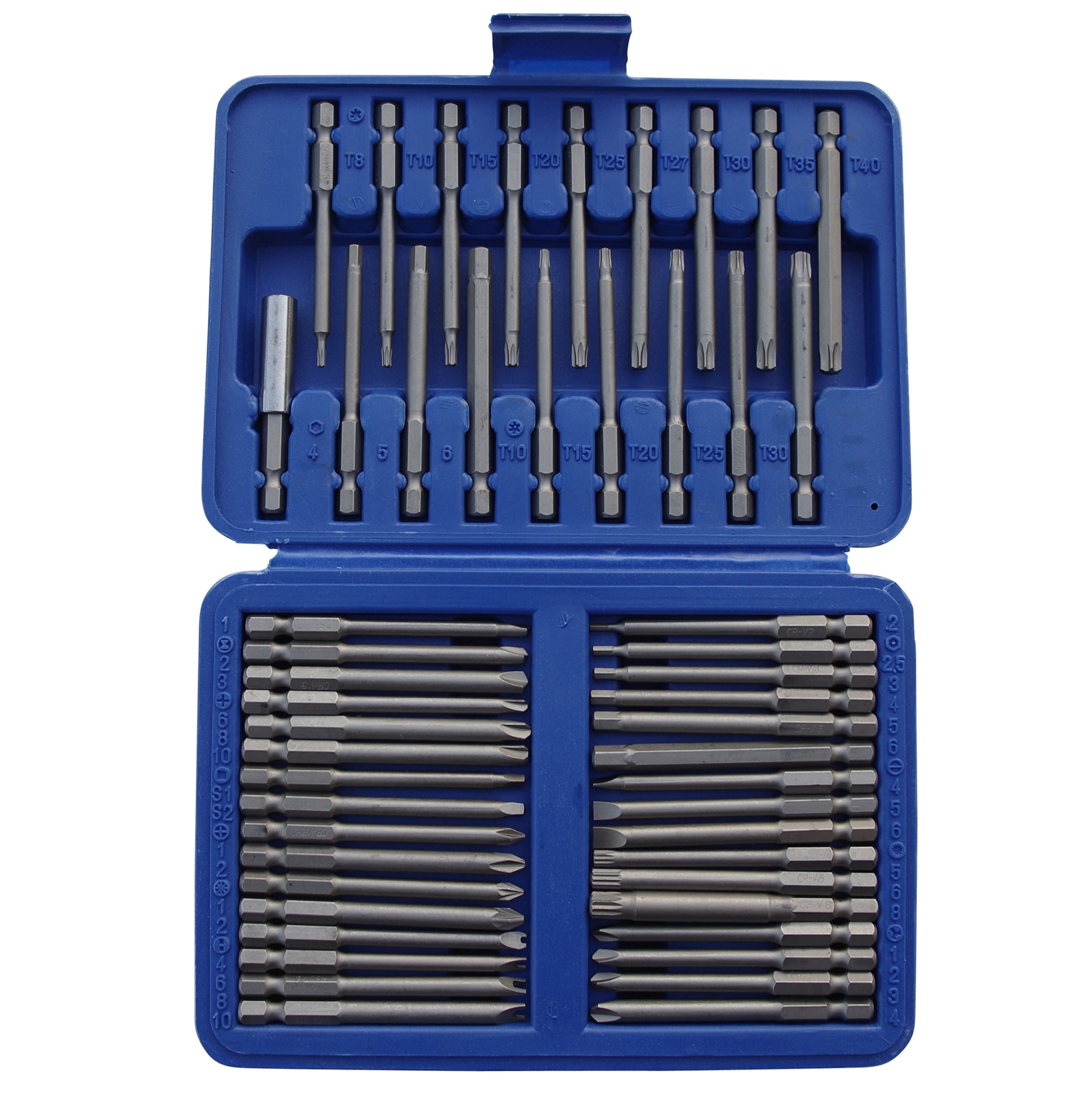 Bit Set Security Screws XXL Long Bit Box 50 Pieces Bits Torx Hexagonal Multi-Tooth