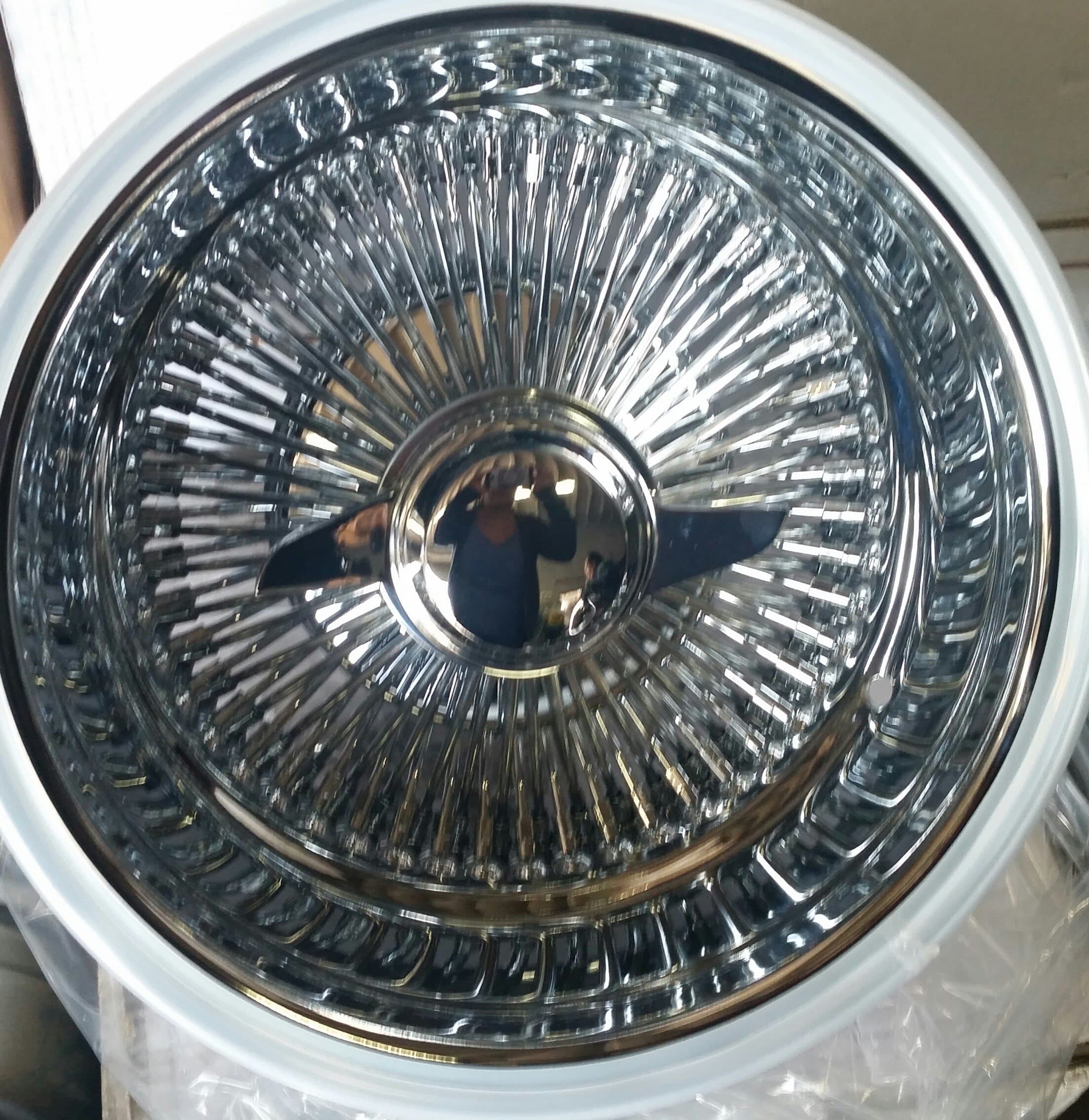 13x7 100 rev spoke chrome wire wheels