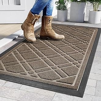 Door Mat, Heavy Duty Non-Slip Waterproof Welcome Mat, Durable Indoor Outdoor Door Mat for Entrance, Absorbent Low Profile Rug for Home, Porch, Patio, Machine Washable Design (36"x24")