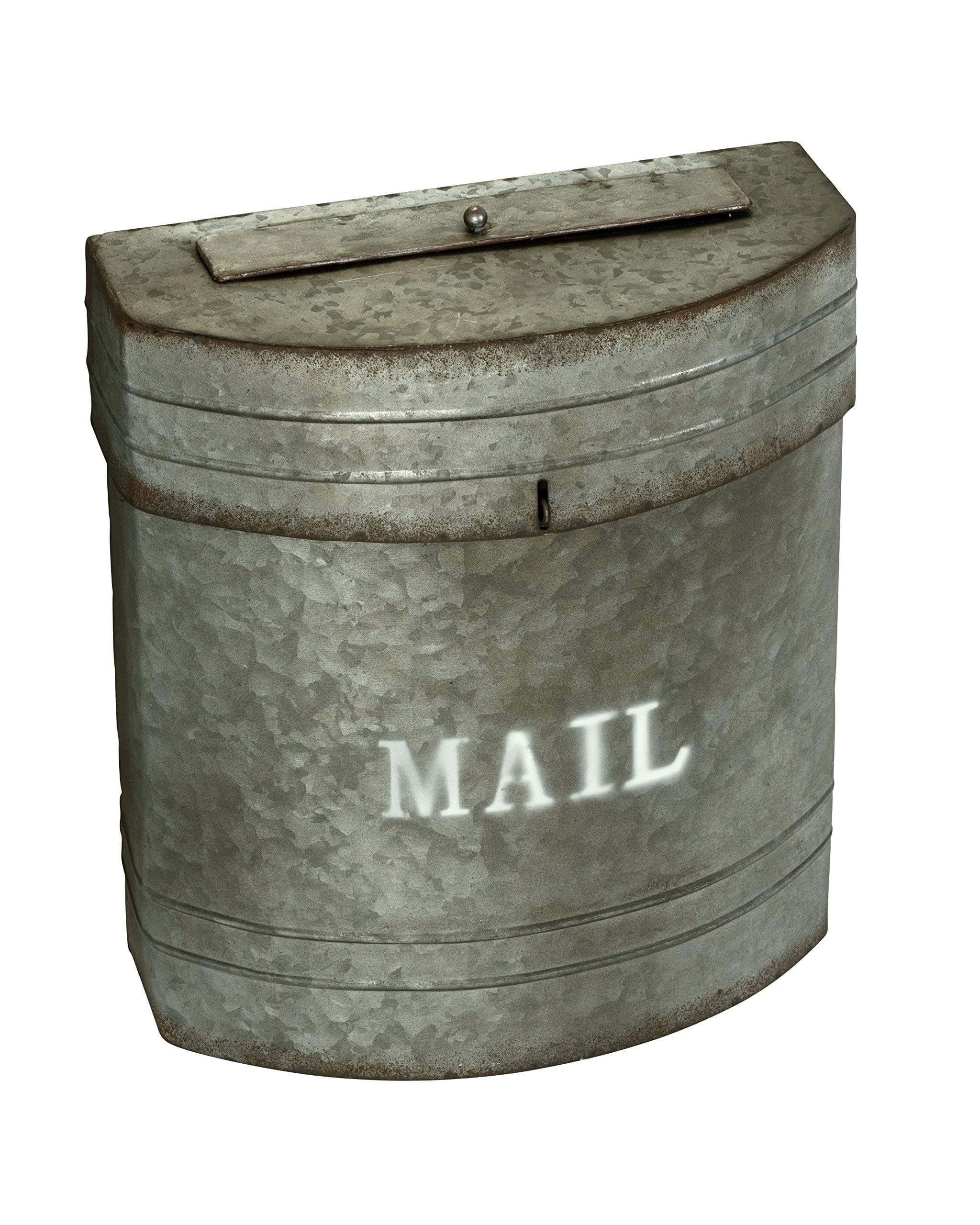 AdirHome Steel Sandy Grey Galvanized Pail Mailbox