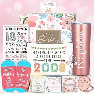 - 18th Birthday Gifts for Girls Trendy 18 Year Old Girl Birthday Gifts for 18 Year Old Girl Gift Ideas Unique Age 18 Gift for Female Teen Girls Her Daughter Happy 18th Decoration Presents with Tumbler