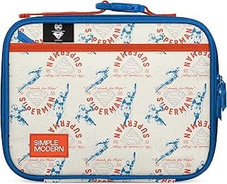 DC Comics Superman Kids Lunch Box for School | Reusable Insulated Lunch Bag for Toddler, Girl, and Boy | Exterior & Interior Pockets | Hadley Collection | Superman Stand for Hope