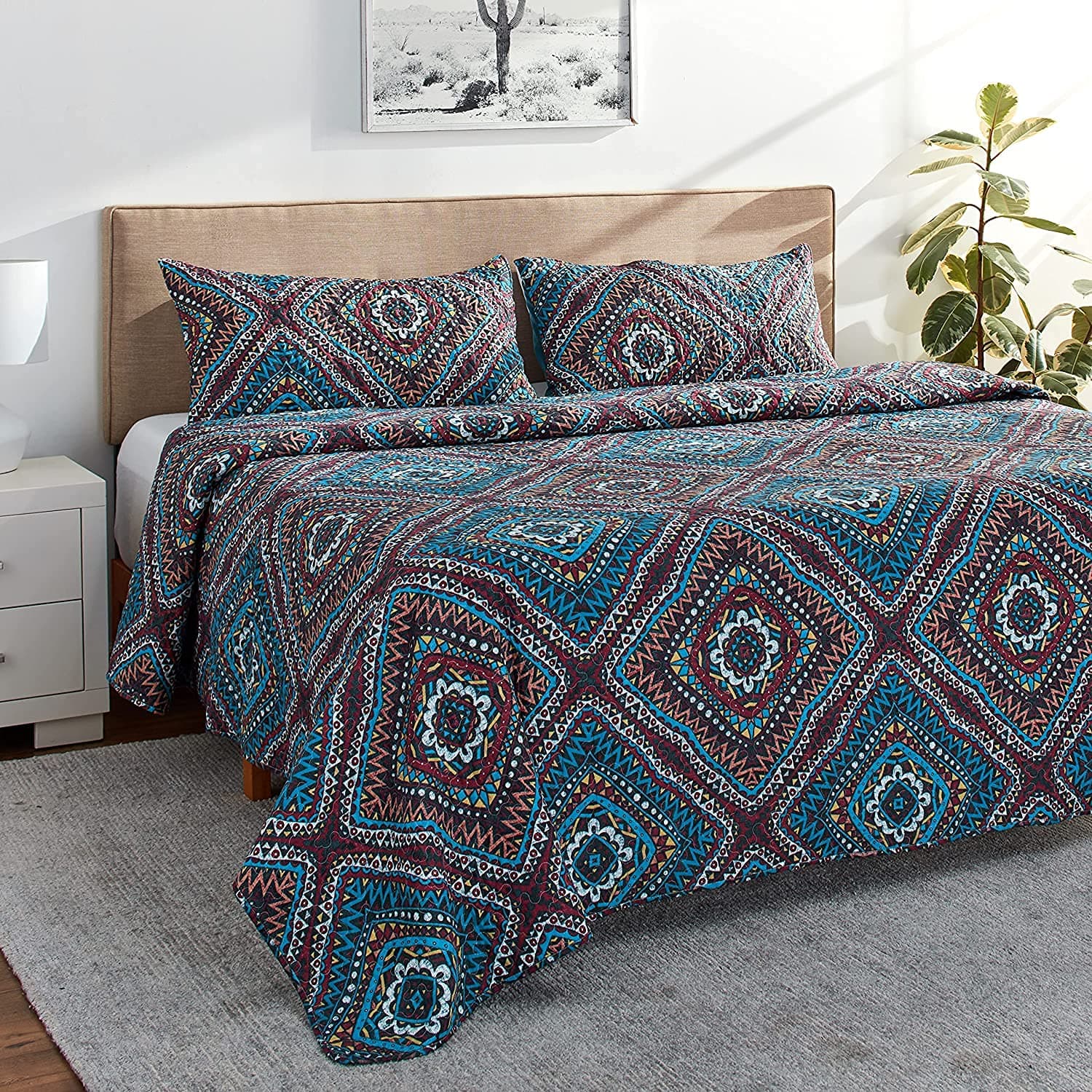 DaDa Bedding CollectionBedspread-Set, Polyester, Blue, California King