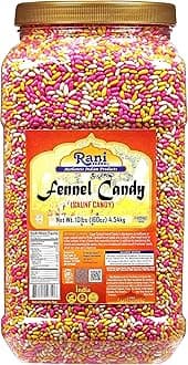 Rani Sugar Coated Fennel Candy 160oz (10lbs) 4.54kg Bulk PET Jar ~ Indian After Meal Digestive Treat | Vegan | Gluten Friendly | NON-GMO | Kosher | Indian Origin