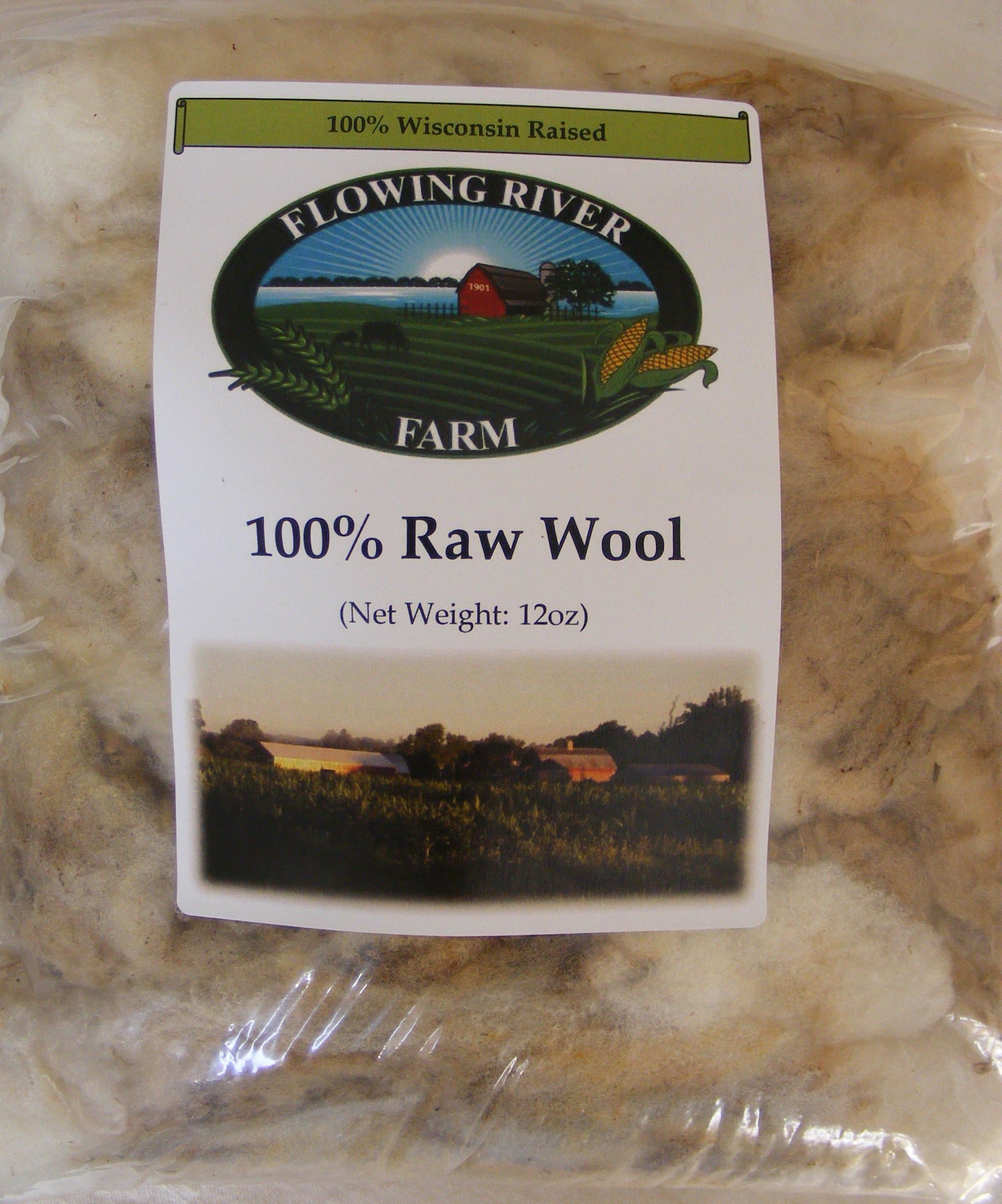 Flowing River Farm - Raw Sheep Wool - 12oz