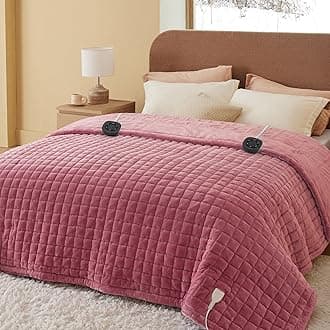 Bedsure Electric Blanket King Size - Dual Control Heated Weighted Blanket King with 10 Heat Settings, Fast Heating with 10 Time Settings (100x90 inches, Dusty Rose)