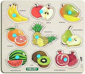 - Puzzles Wooden Fruit for Kids Montessori Educational Fruit Learning Puzzle, Interactive & Colorful Wooden Puzzle Toddlers and Preschoolers (Fruit Wooden Big)
