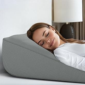 Ultra Comfortable Bed Wedge Pillow with Topper - Perfect Wedge Pillow for Sleep Apnea, Gerd, Acid Reflux Pillow and Post Surgery - Foam Wedge Pillow for Back Pain Relief, Sleep Apnea Pillow Wedge