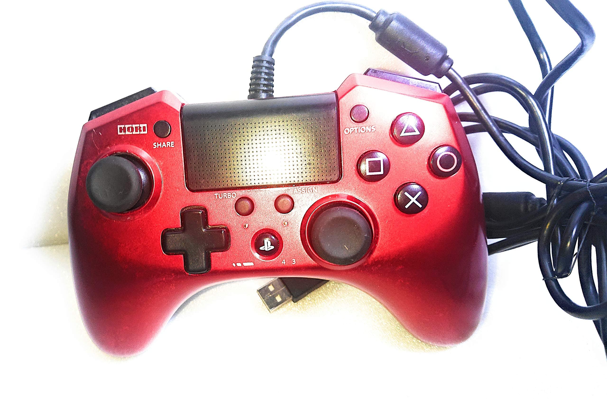 Hori Pad 4 FPS Plus Wired Controller Gamepad for PS4 PS3 Red