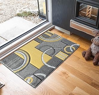 GLORY RUGS Area Rug Modern Soft Hand Carved Contemporary Floor Carpet with Premium Fluffy Texture for Indoor Living Dining Room and Bedroom Area (2x3, Yellow)