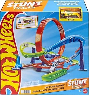 Hot Wheels Action Cyclone Challenge Stunt Track Set 4Y+, Multicolour | Safe & Gift-Friendly
