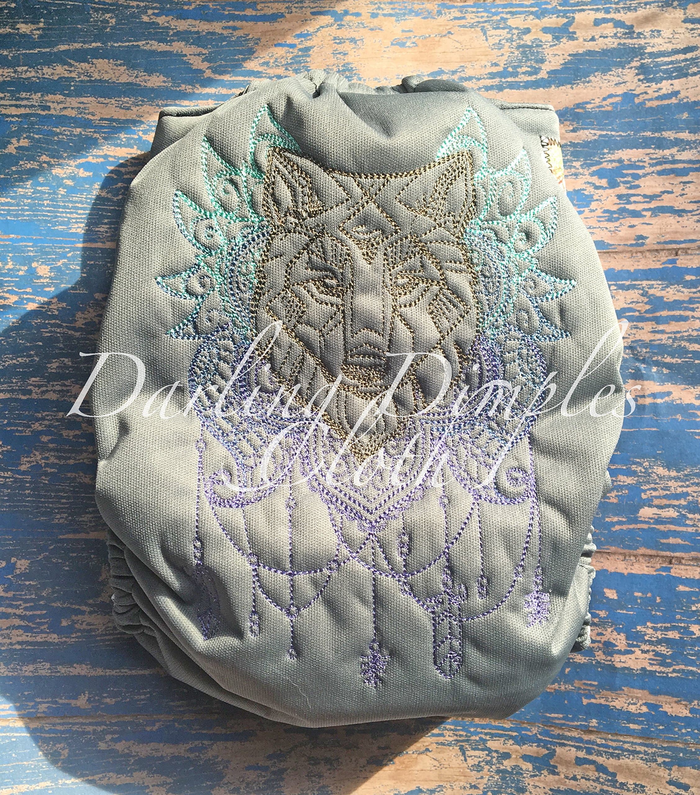 Anima Wolf Embroidered Pocket Diaper.