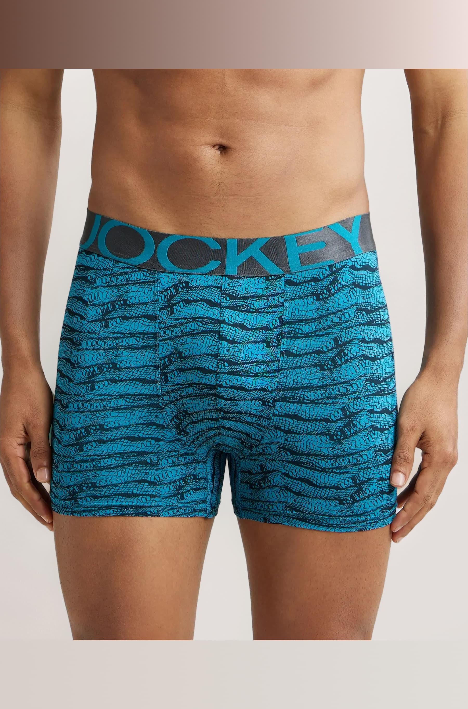 IC30 Men's Tactel Microfiber Elastane Stretch Printed Trunk with Moisture Move Treatment (Prints May Vary)