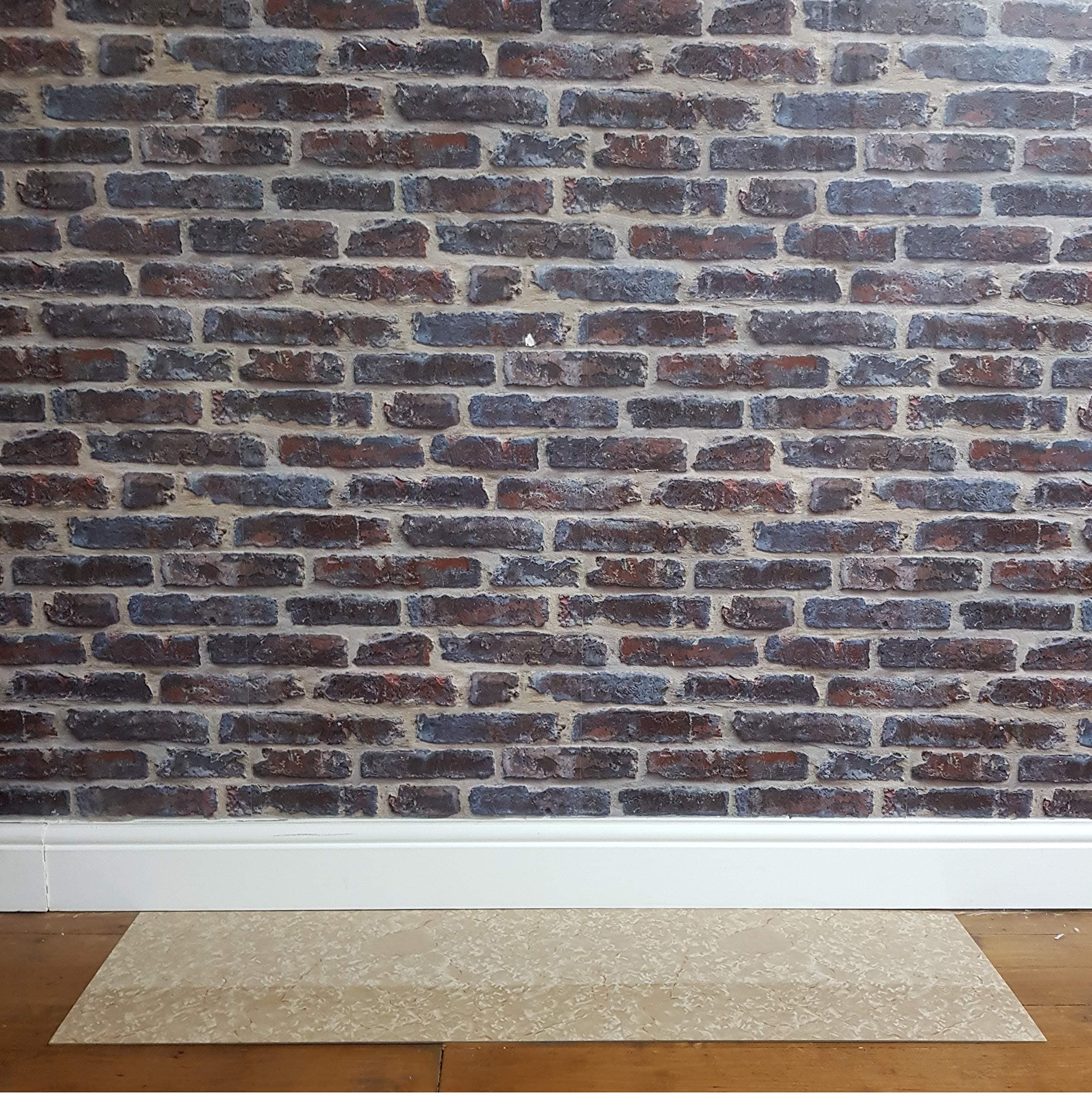 Cream Marble Effect HPL Laminate Black Fireplace Fire board Hearth Only