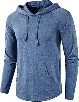 SIR7 Men's Gym Workout Active Long Sleeve Pullover Lightweight Hoodie Casual Hooded Sweatshirts