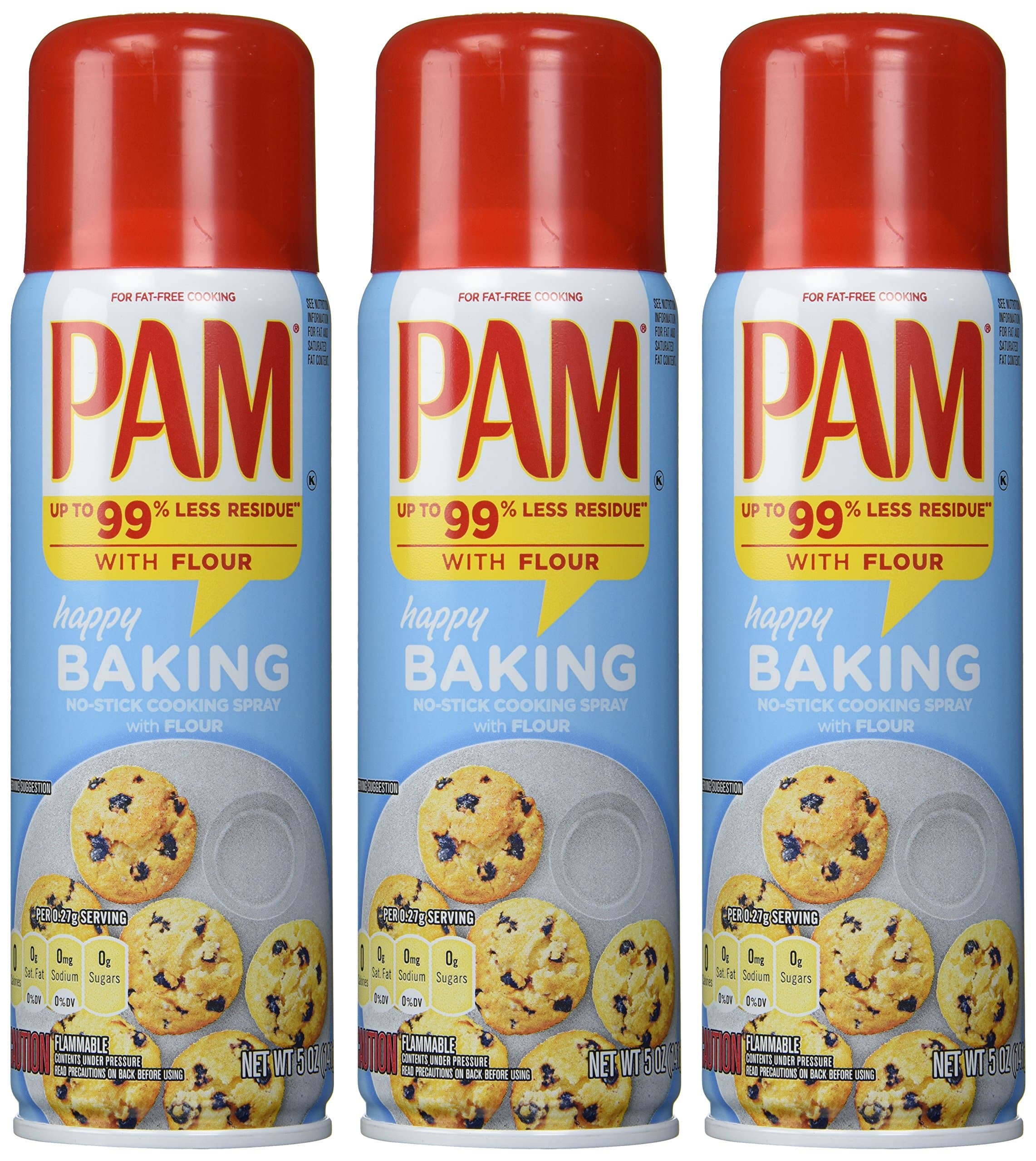 PAM Baking Spray with Flour 5 fl oz PACK, 15 Ounce, (Pack of 3)