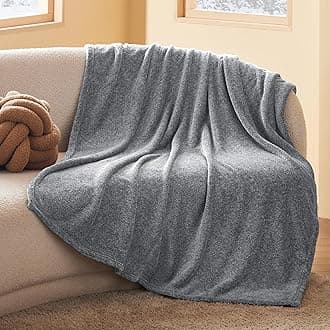 BedsureFleece Blankets Twin Size Grey - 300GSM Lightweight Plush Fuzzy Cozy Soft Twin Blanket for Bed, Sofa, Couch, Travel, Camping, 60x80 inches