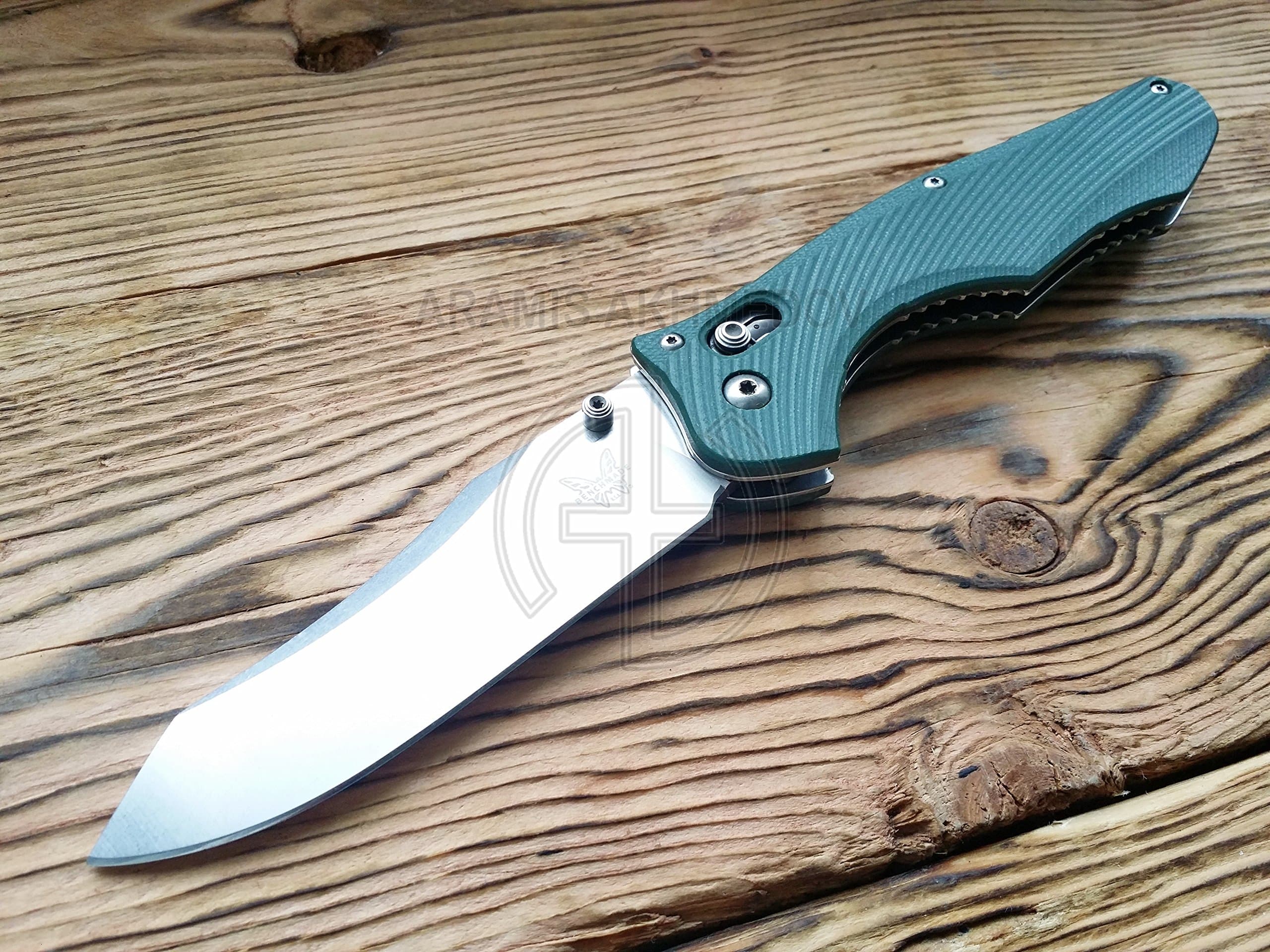 Custome scales, handle for Benchmade 810 Contego, Model Line, Forest Green G10 (Knife not included)