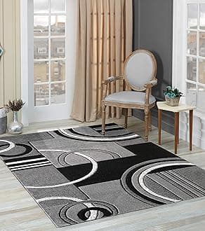 GLORY RUGS Area Rug Modern 5x7 Grey Soft Hand Carved Contemporary Floor Carpet with Premium Fluffy Texture for Indoor Living Dining Room and Bedroom Area