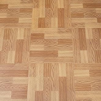 NUFLR Vinyl Flooring Peel and Stick Square Wood Effect Floor Tile for Kitchen Living Room Bathroom 30X30cm 10pcs