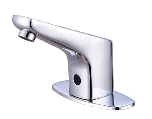 Yuetai Automatic Sensor Touchless Faucet, Motion Activated Hands-Free Bathroom Vessel Sink Tap, Lead Free Certified, Hot&Cold Mixer, Chrome Finish