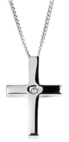 Silver Diamond Set Cross Pendant by Orton West