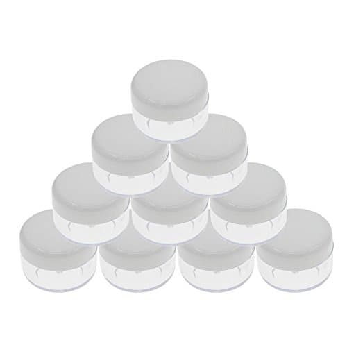 EUIRISTORE 10Pcs 5g Cosmetic Sample Jar Pot Plastic Empty Makeup Cream Powder Storage Box White
