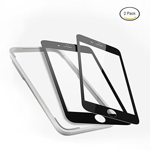 Mimoday for iPhone 7 Plus Screen Protector Tempered Glass Edge to Edge Film Clear Glass Screen Cover with Easy Installation Frame Black (2 Pack)