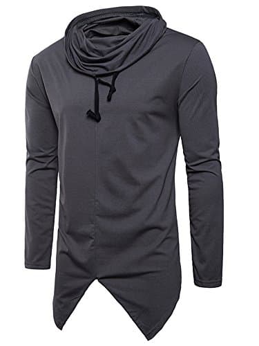 OXFLY Men's Funnel Turtleneck Drawstrings Pullover Sweaters