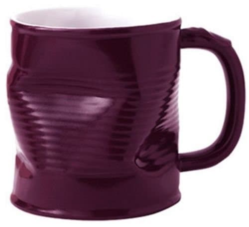 Mondo Ceramics Squashed Mugs Purple Squashed Tin Can Mugs Coffee Mugs