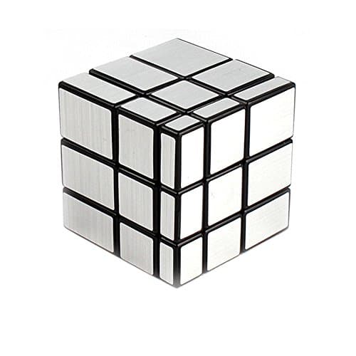 3 x 3 x 3 Rubik's Cube Brushed Mirror Professional Cube-Silver