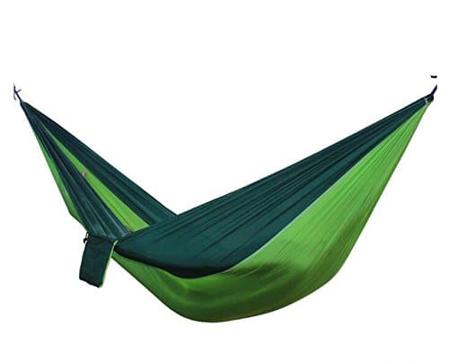 Camping Hammock: Lightweight, Water Resistant, Nylon, Single Camping Hammock with Tree Ropes, Carabineers, and Bag Included- Great for Indoor and Outdoor Use- Camping, Hiking, Backpacking, Travelling
