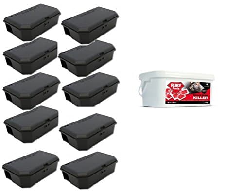 Mice Mouse Bait Box Stations trap with 1 kilo RUBY Paste Rodent Pest Control NEW (10)