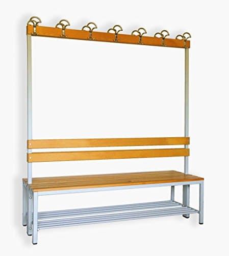Locker Room Bench with back rest (2 sided) incl. 2 x benches, HxWxL:170x150x60 cm, with shoe rest, Brand: Szagato
