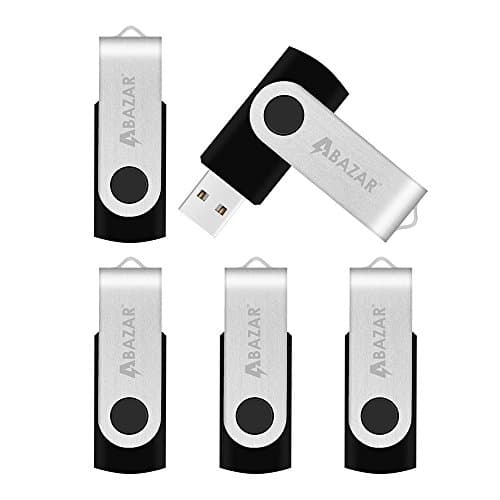 Abazar 32 GB USB 3.0 Flash Drive (5- Pack) Thumb Drives Swivel Set - Black