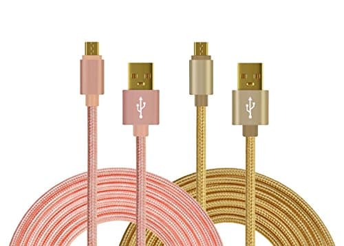 Micro USB Charger Cable, CIKOO 2 Pack 2M Long Nylon Braided Micro USB 2.0 Data Fast Charging Cable for Galaxy S7 S6 Edge S5 Note 5 Tab, LG, ZTE, Huawei Xiaomi Android Device