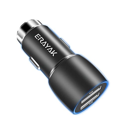 Erayak Bluetooth FM Transmitter and Dual Quick Charge 3.0 Car Charger (Quick Charge 3.0)