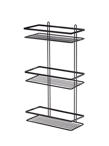 Stylish Black Rust-Proof Premium 3-Tier Shower Caddy - Large Wall-Mounted Metal Storage Racking with all Fixings - 46 H x 25 W x 12 D - 2 Year Rust-proof Guarantee