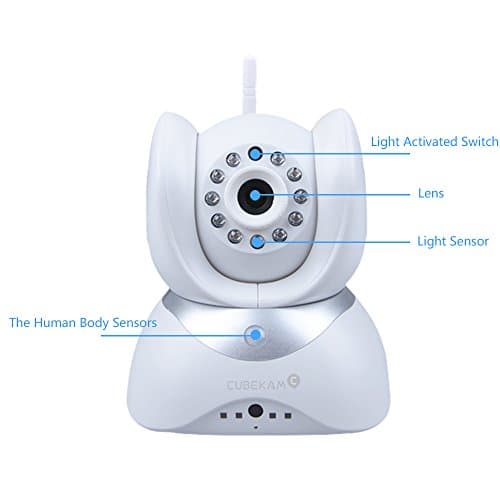 IP Camera WiFi Wireless Surveillance Security System HD 1Mega-Pixel Pan Tilt PIR Detector Motion Detection Day/Night Vision 433MHz Wireless Sensor Cubekam 8298-AMW