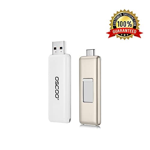 Type-C 3.1/USB 3.0 Ultra,Dual USB C Flash Drive, USB 3.0 Memory Stick (128G, White)