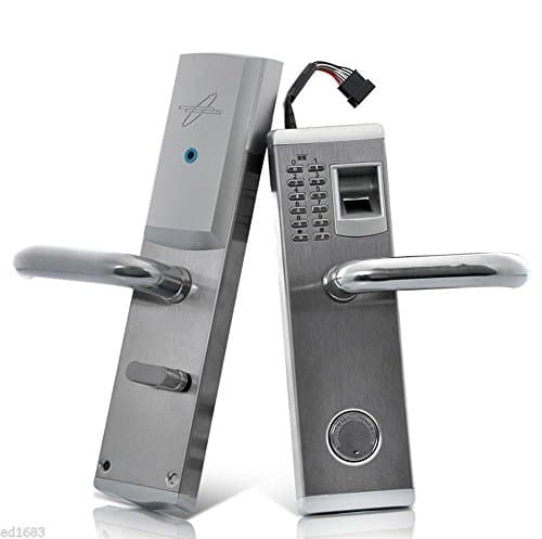 Biometric Electronic Door Lock Fingerprint Password Mechanical Key Digital Code Keyless Lock , Left Push
