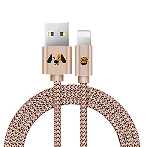 RSPrime Iphone Data Line Wire Nylon Braid USB Cable Lightning High Speed Sync iPhone Micro USB Charger Extension Mobile Phone Cable Cord for IOS 8/9/10,iPhone 6/6Plus iPhone 6s/6sPlus iPhone 5/5s/5c/iPhone SE/ iPad / iPod,Cute Cartoon Style (Dog Style)