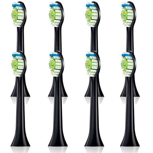 8 pack DiamondClean Black Replacement Heads Compatible with Philips Sonicare Electric Toothbrush Handles. Fully Compatible With DiamondClean, FlexCare Platinum, FlexCare+, HealthyWhite, HealthyWhite+, Sonicare 2 Series, Sonicare 3 Series, PowerUp. Replacements by Oral-Best