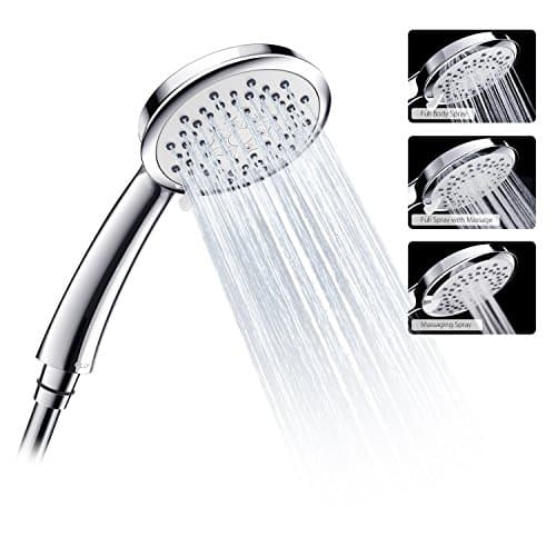CLOFY Bath Shower Handheld Shower Head Chrome 3 Mode Function Universal Fitting Shower Head Shower