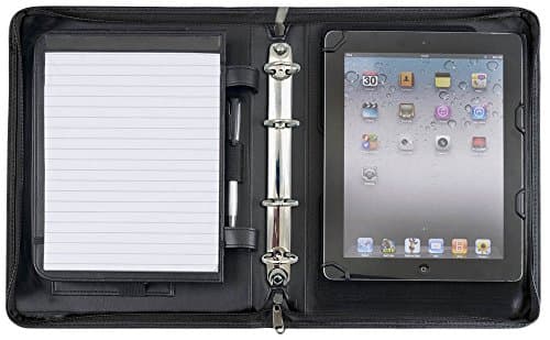 Alassio 30111 Piemonte Orginal Folder in DIN A5 Format, Polyester Business Folder in Black, Folder Approx. 30 x 24.5 x 4 cm with Tablet Holder