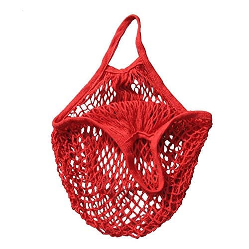 Gift Mesh Net Bags Webtrans String Shopping Bag Reusable Fruit Storage Handbag Totes (Red)