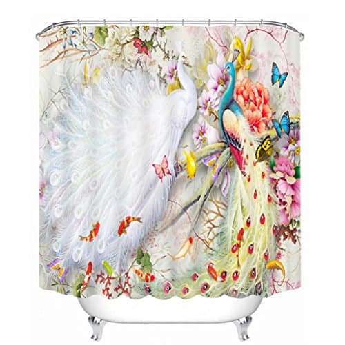 KKLL 3D Colorful Phoenix Three dimensions Visual space Polyester Printing Waterproof Mildew Resistant Shower Curtains Bathroom Decoratio Occlusion Cut off Hanging Curtain , 150*180cm