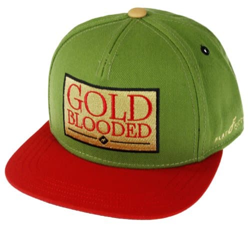 Flat Fitty Gold Blooded Snap Back Cap (OSFA, Army/Red)
